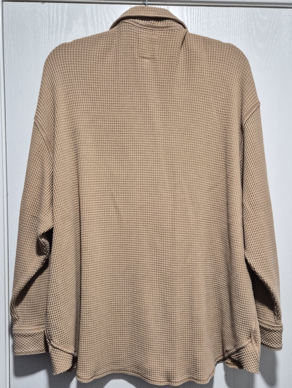 Aerie Lumber Jane Waffle Shirt In Cappuccino Size Large - Picture 9 of 11